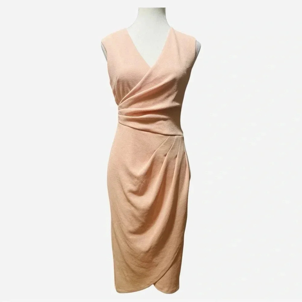 White House Black Market Pink Knit Sheath Dress Size 2